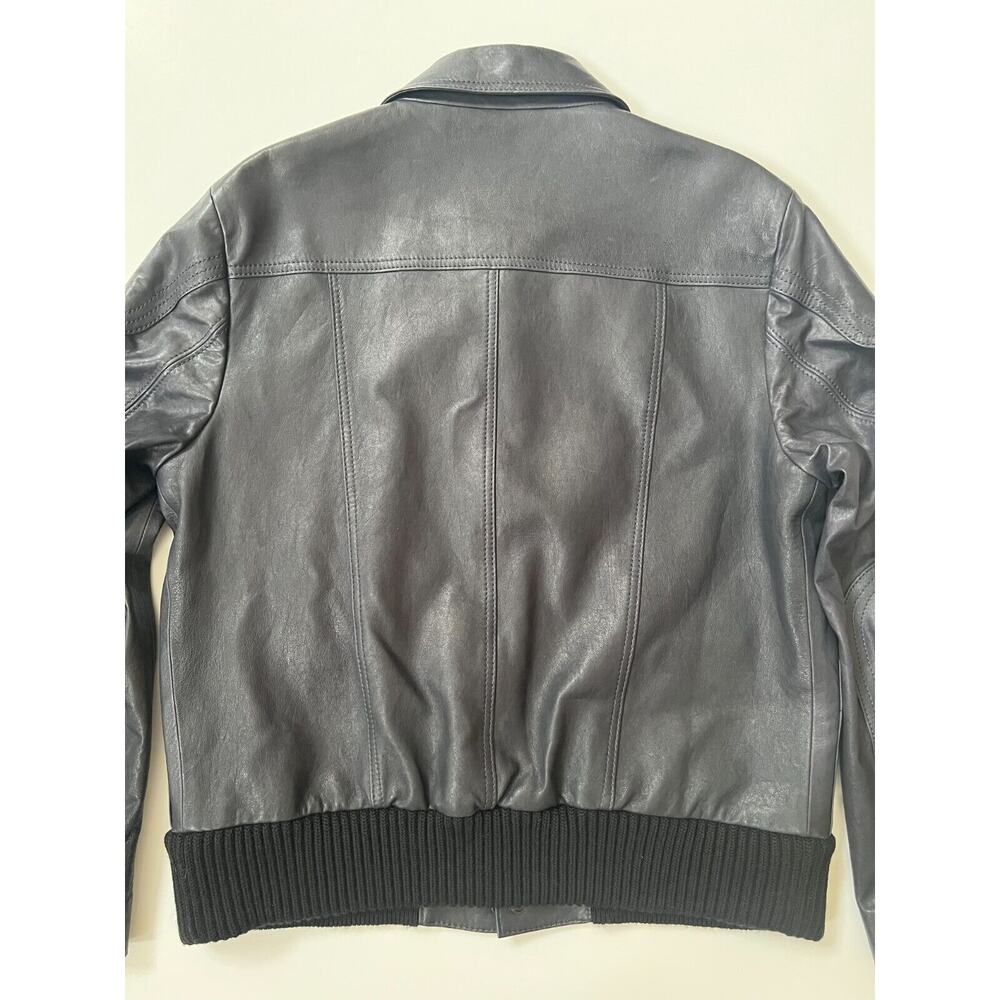 Coach Men's Leather Biker Moto Jacket Navy Size 54/XL NWT $1300 - Picture 9 of 16